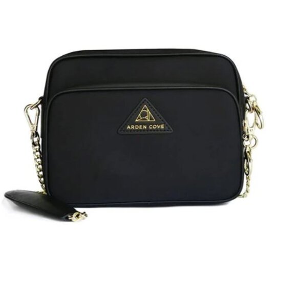 Arden Cove Crissy Full Crossbody with Classic Clasps Strap, Color Black and Gold - Picture 8 of 12